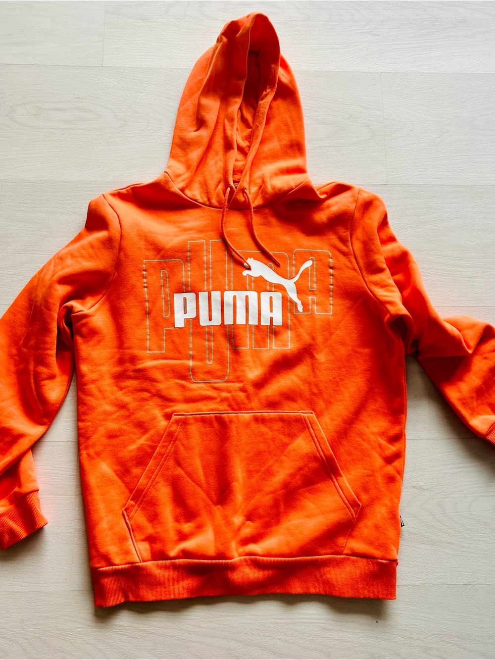 Puma Orange Hoodie with White Logo